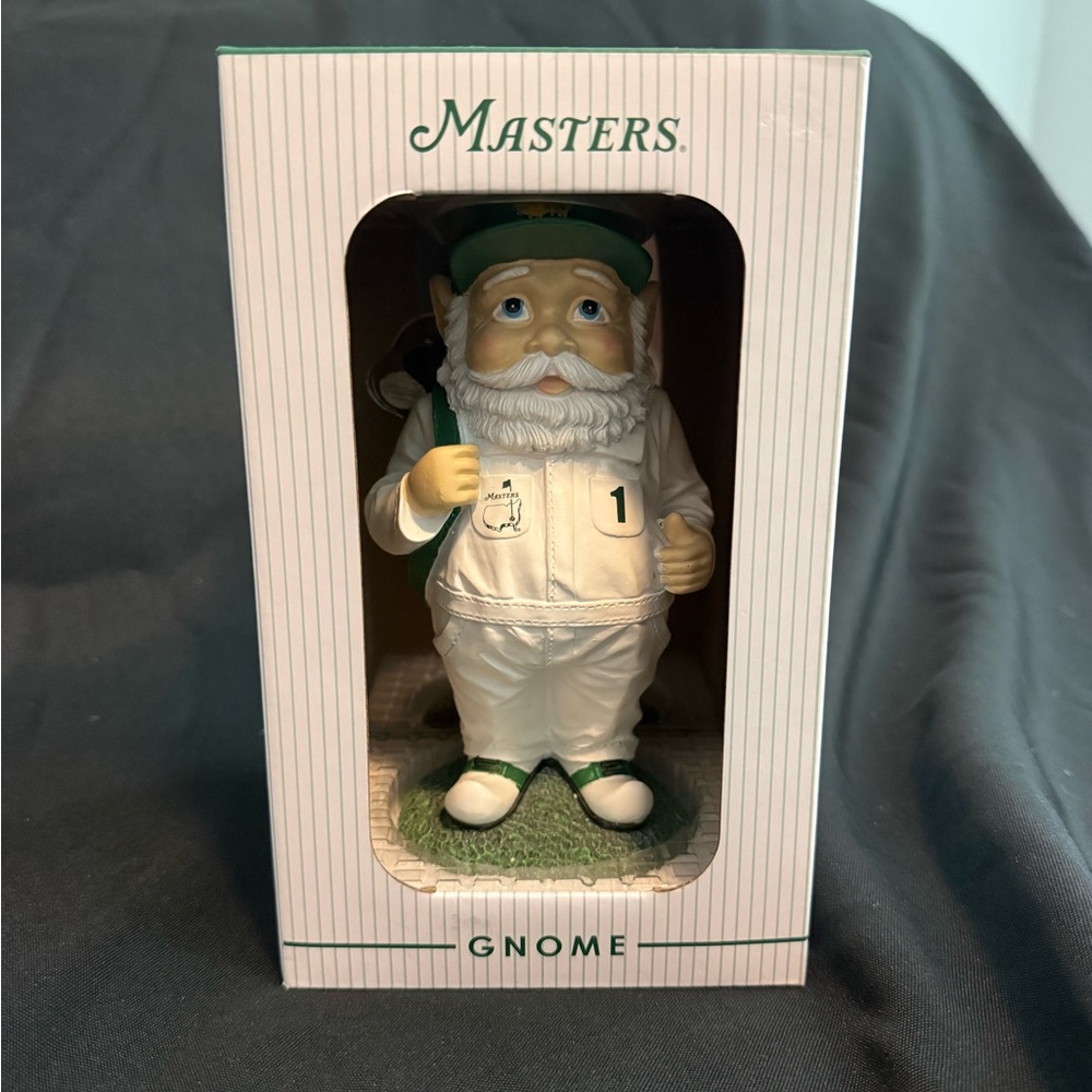 Masters White and Green Golf Gnome Figurine